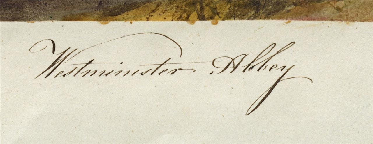 Mary Webster (1794-1883) Watercolour Painting Westminster Abbey London 18414