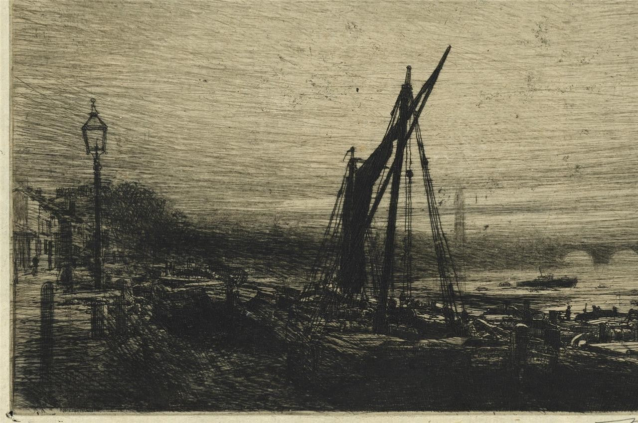 Mortimer Menpes (1855-1938) - Pencil Signed Etching - River Thames London4