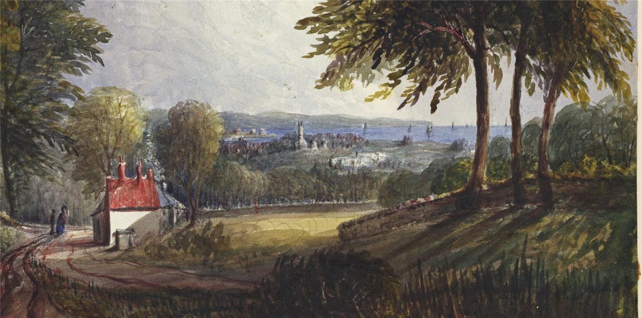 Mary Webster (1794-1883) Watercolour Painting - Distant View Of Eastbourne 18485