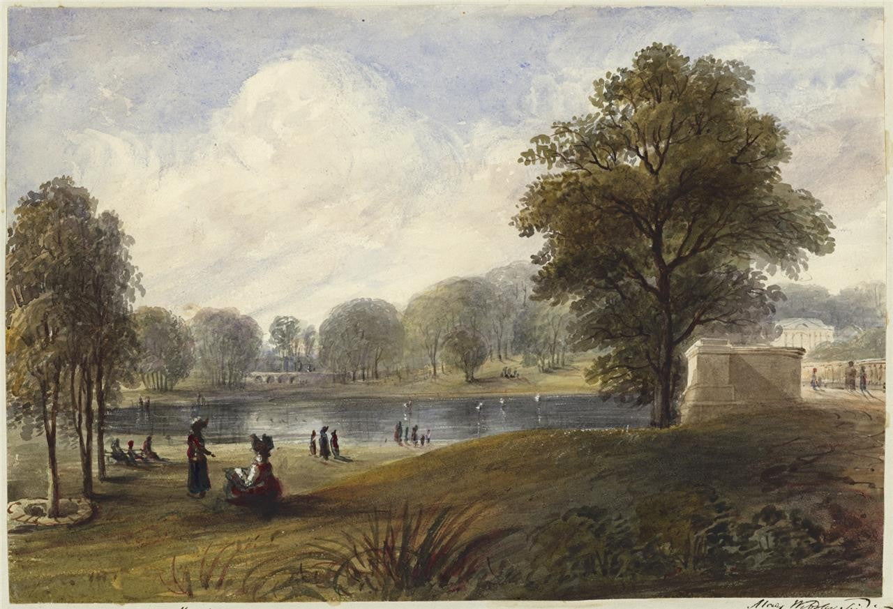 Mary Webster Watercolour Painting View From Kensington Bridge London 18380