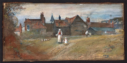 J May - Watercolour Painting - Figures In Farm Landscape5