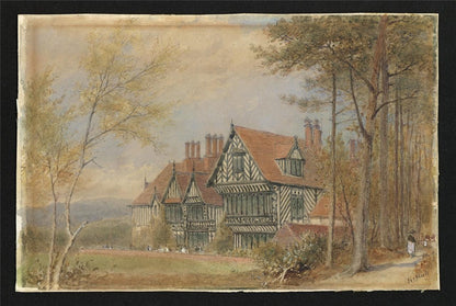 William Hull (1820-1880) Watercolour Painting Birket Foster's Home Witley Surrey1