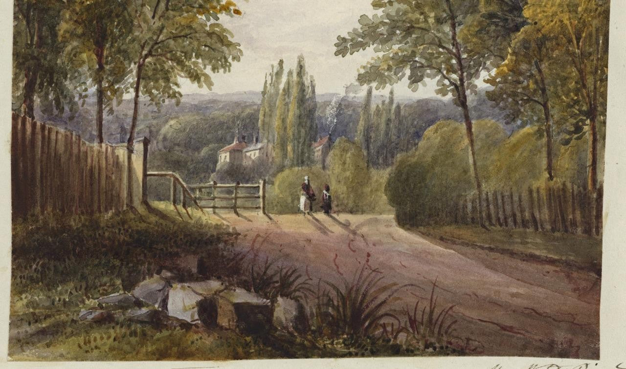 Mary Webster (1794-1883) Watercolour Painting - Harrow Near Sudbury London 18385
