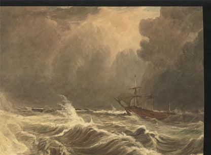 Storm At Sea - Antique Watercolour Painting - 19th Century - Seascape6