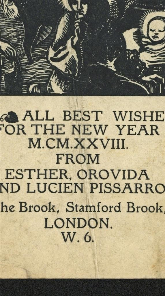 Lucien Pissarro (1863-1944) Small Woodcut - 1927 - New Year3