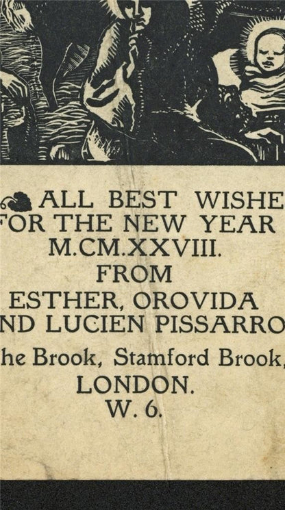 Lucien Pissarro (1863-1944) Small Woodcut - 1927 - New Year3