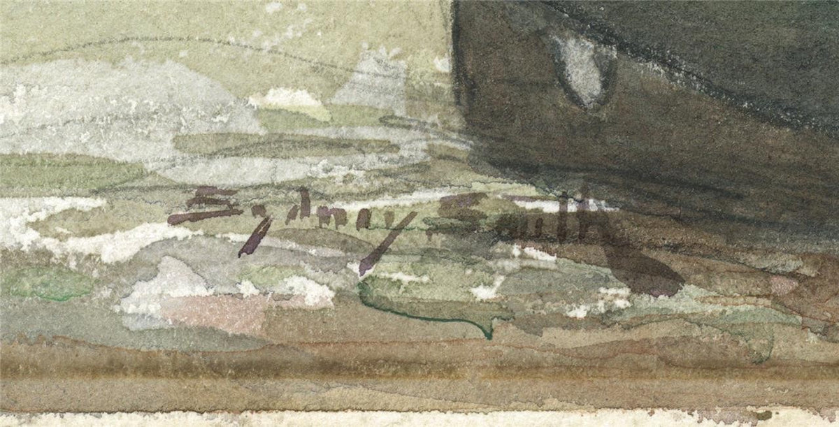 Sydney Smith (1912-1982) Watercolour Painting Mousehole Cornwall1