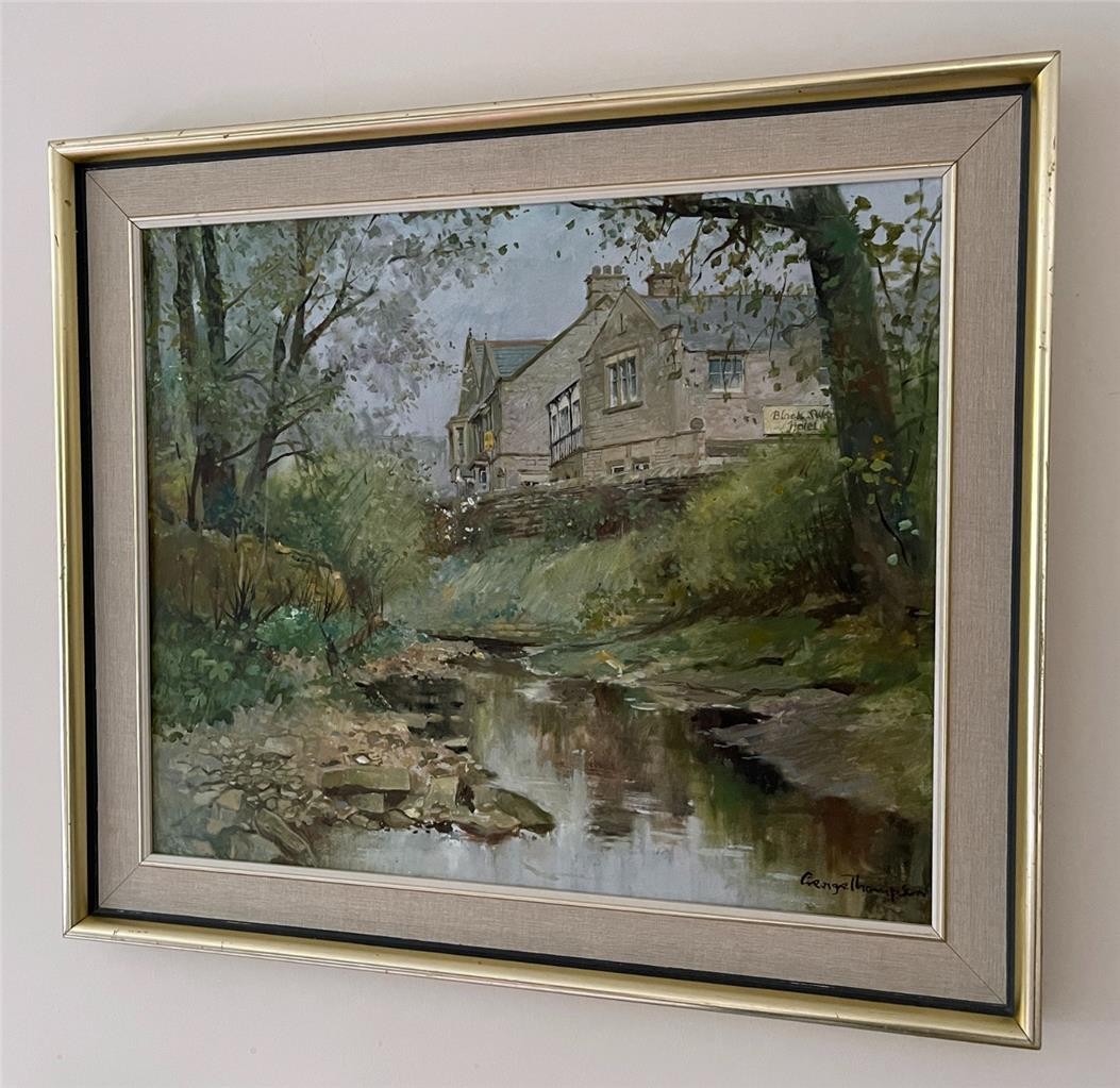 George Thompson (1934-2019) Oil Painting The Black Swan At Ravenstonedale4