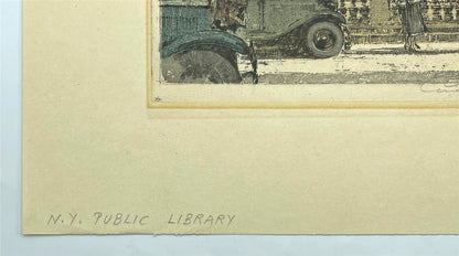 Luigi Kasimir (1881-1962) Pencil Signed Etching Public Library New York USA3
