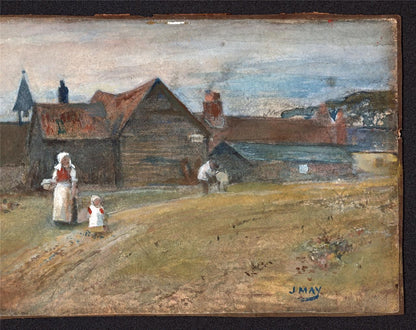 J May - Watercolour Painting - Figures In Farm Landscape4
