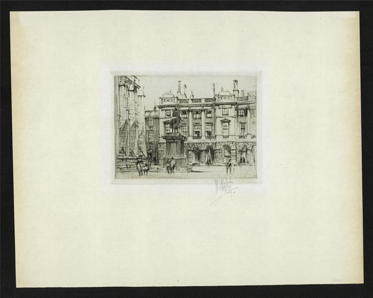 William Walcot (1874-1943) Signed Etching Parliament Square Edinburgh Scotland1