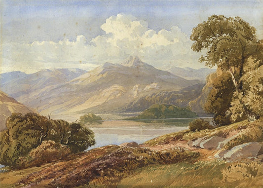 David Hall McKewan - Watercolour Painting - Mountain Landscape - 19th Century0
