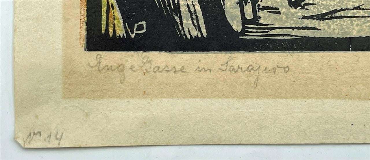 Valerie Petter-Zeis (1881-1963) Pencil Signed Woodcut - Sarajevo3