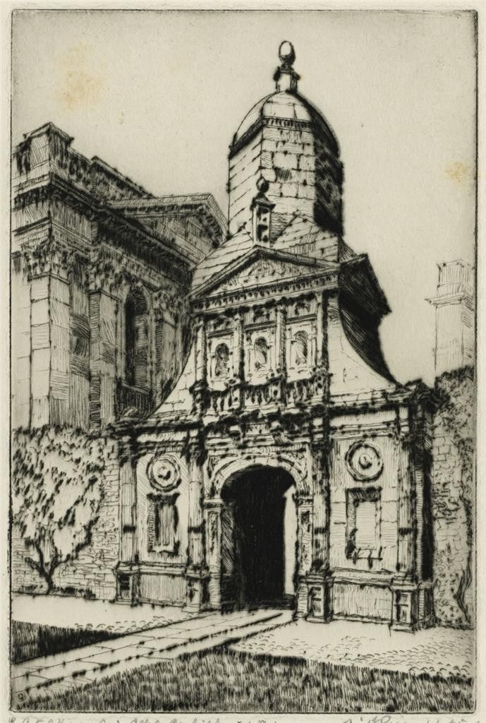 Cyril Edward Power (1872-1951) Pencil Signed Etching - Caius College Cambridge0