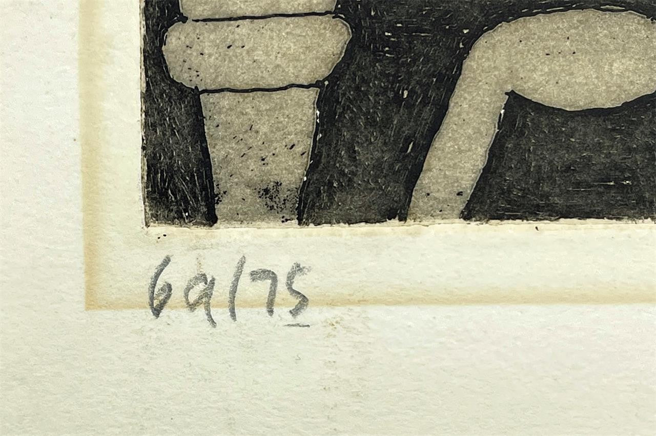 Julian Trevelyan - Pencil Signed Etching With Aquatint - Durham Wharf 19714