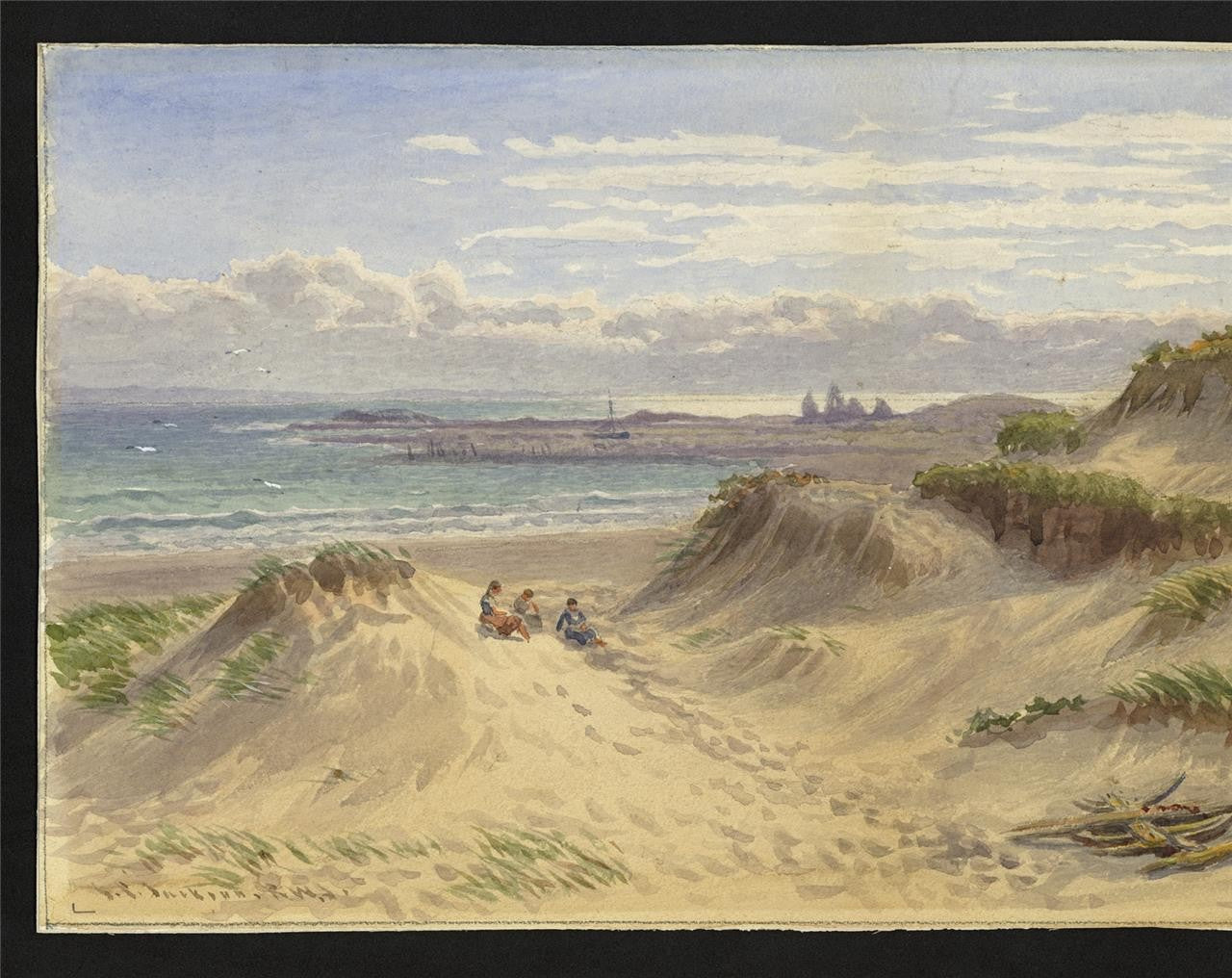 Samuel Phillips Jackson - Watercolour Painting - Sand Dunes Coastal Landscape7