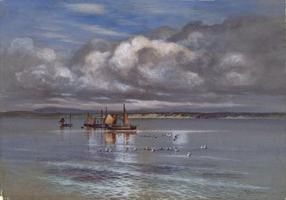 CHARLES J. BULGIN Watercolour Painting BOATS AT SEA - 20TH CENTURY - SEASCAPE3