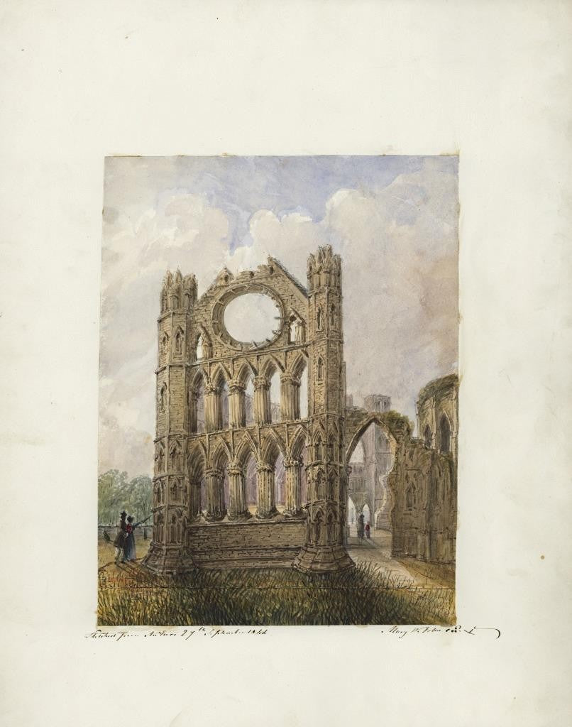 Mary Webster (1794-1883) - Watercolour Painting Elgin Cathedral Scotland 18447
