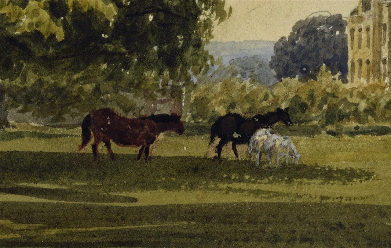 Newland Park? Buckinghamshire c1832 - Antique Watercolour Painting - Nash5