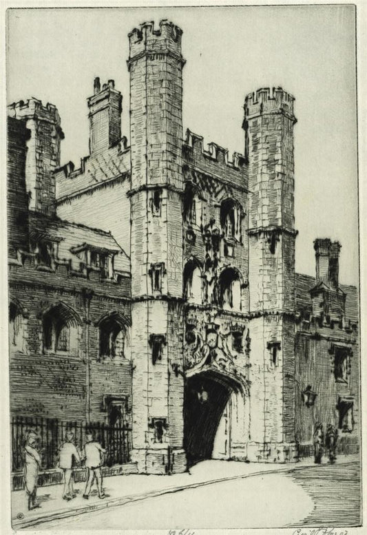 Cyril Edward Power (1872-1951) Pencil Signed Etching St John's College Cambridge0