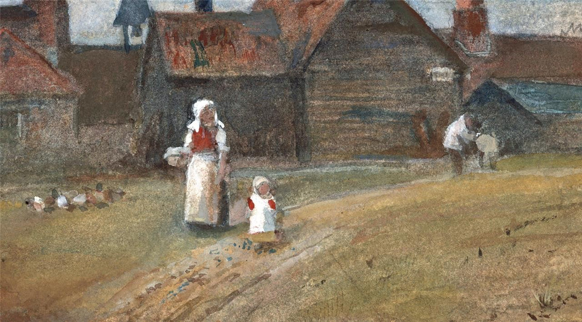 J May - Watercolour Painting - Figures In Farm Landscape2