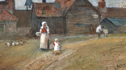 J May - Watercolour Painting - Figures In Farm Landscape2