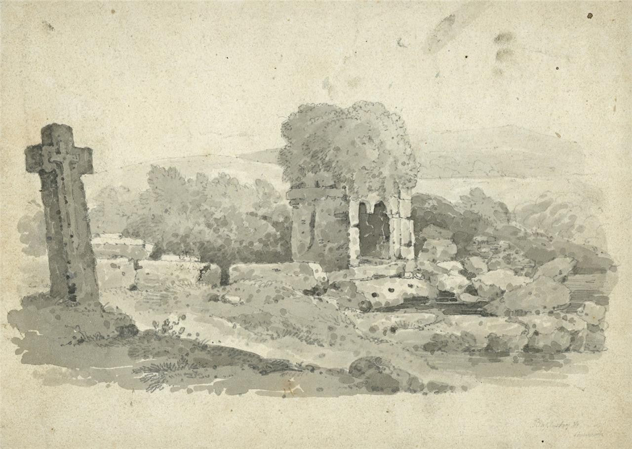Baptistery Study - Antique Watercolour Painting - 19th Century0