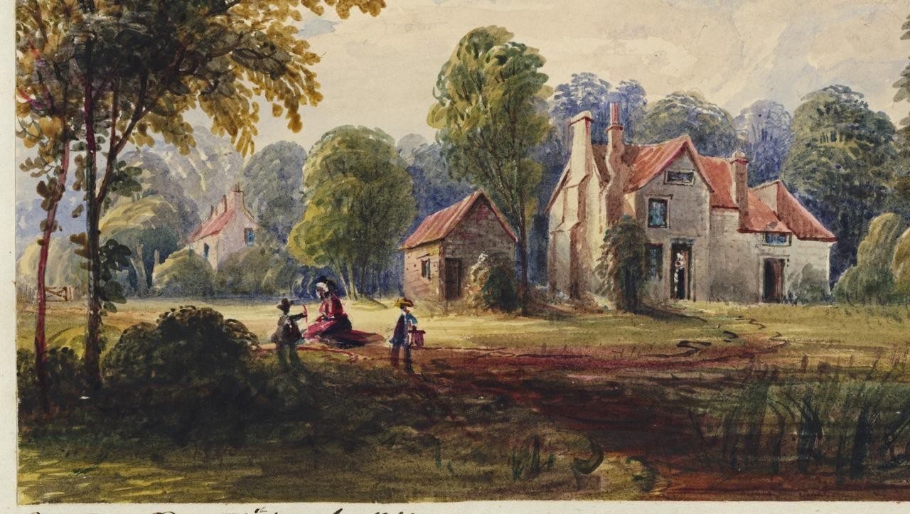 Mary Webster (1794-1883) Watercolour Painting - Cottage At Sudbury London 18415