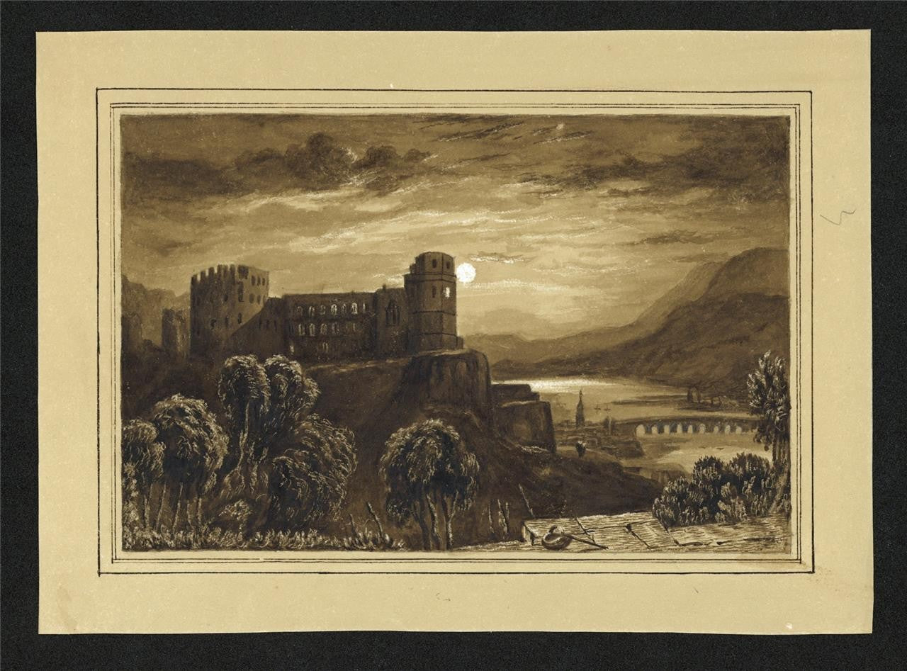 After Clarkson Stanfield Heidelberg Castle Watercolour Painting - 19th Century1