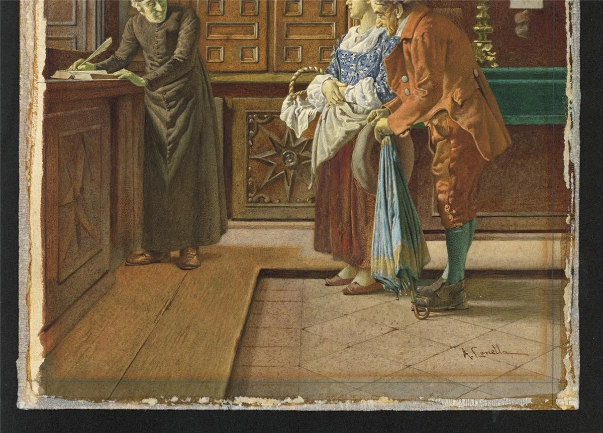 Antonio Canella (1849-1922) Watercolour Painting 19th Century6