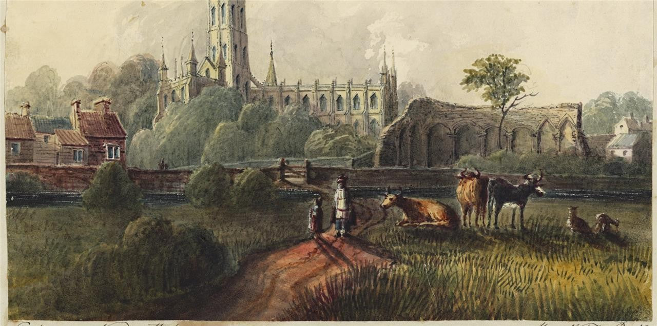 Mary Webster (1794-1883) Watercolour Painting Gloucester Cathedral 18405