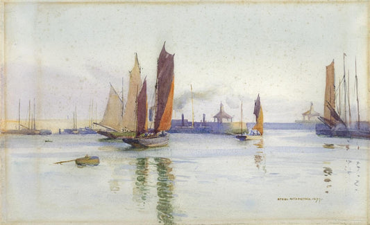 Ethel Kirkpatrick (1869-1966) Watercolour Painting - Boats In Harbour 18970