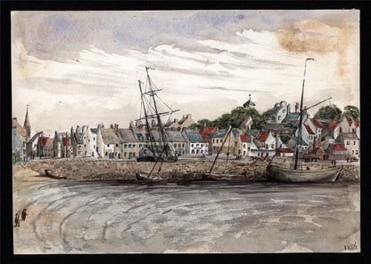 Burntisland Scotland 1856 - Antique Watercolour Painting - 19th Century1