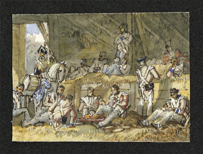 Military Scene - Miniature Watercolour Painting - 19th Century - 51