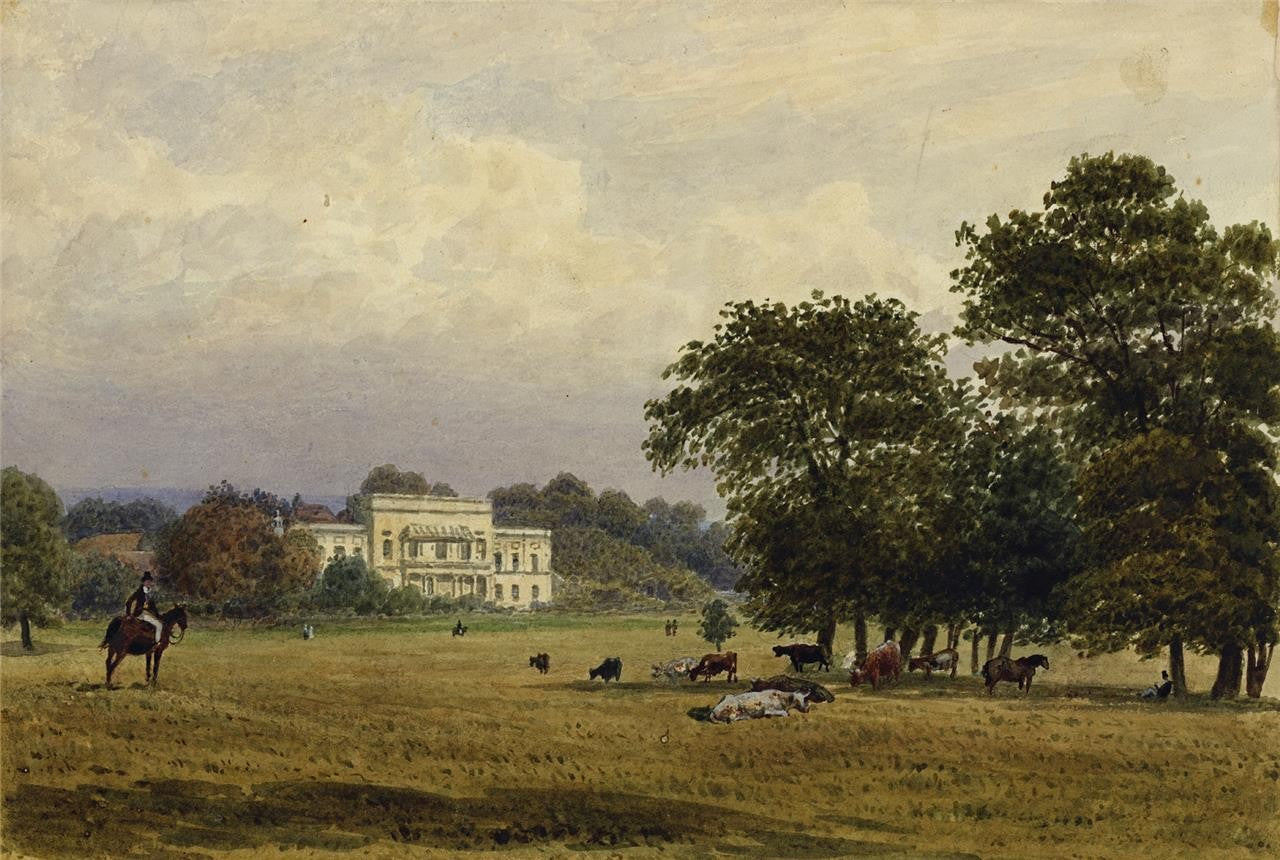 Newland Park Buckinghamshire 1832 - Antique Watercolour Painting - Nash0