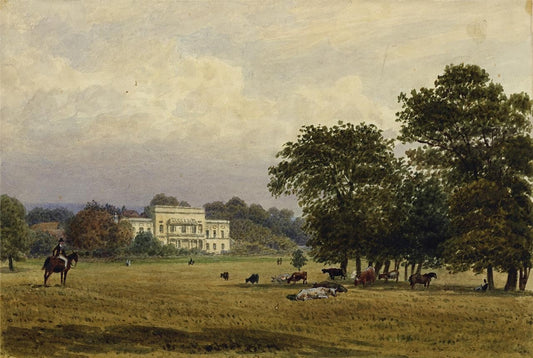 Newland Park Buckinghamshire 1832 - Antique Watercolour Painting - Nash0
