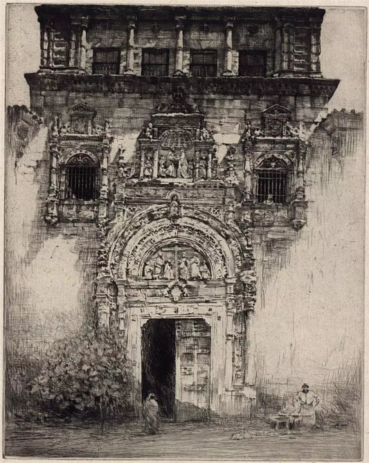 Mortimer Luddington Menpes (1855-1938) - Signed Etching - Continental Doorway