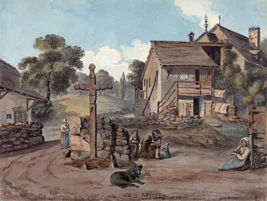 Elizabeth Campbell (1783-1861) Watercolour Painting - Mornay France - 1822