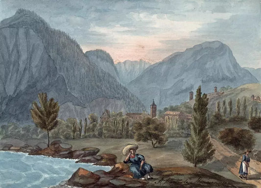 Elizabeth Campbell (1783-1861) Watercolour Painting - Saint-Jean-de-Maurienne France