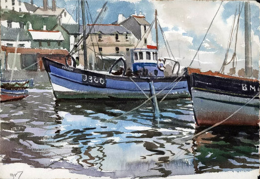Arthur Royce Bradbury (1892-1977) Watercolour Painting - Harbour Scene 1957