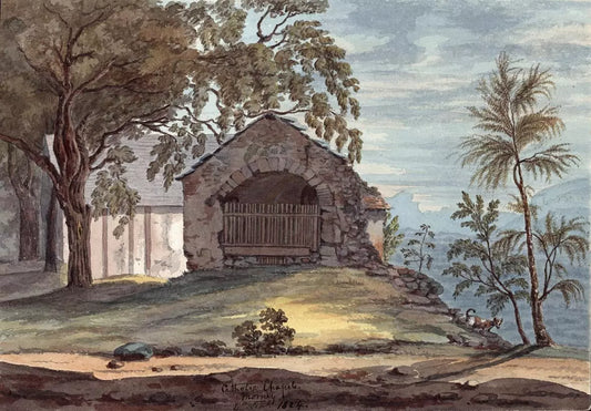 Elizabeth Campbell (1783-1861) Watercolour Painting - Catholic Chapel Mornay France 1824
