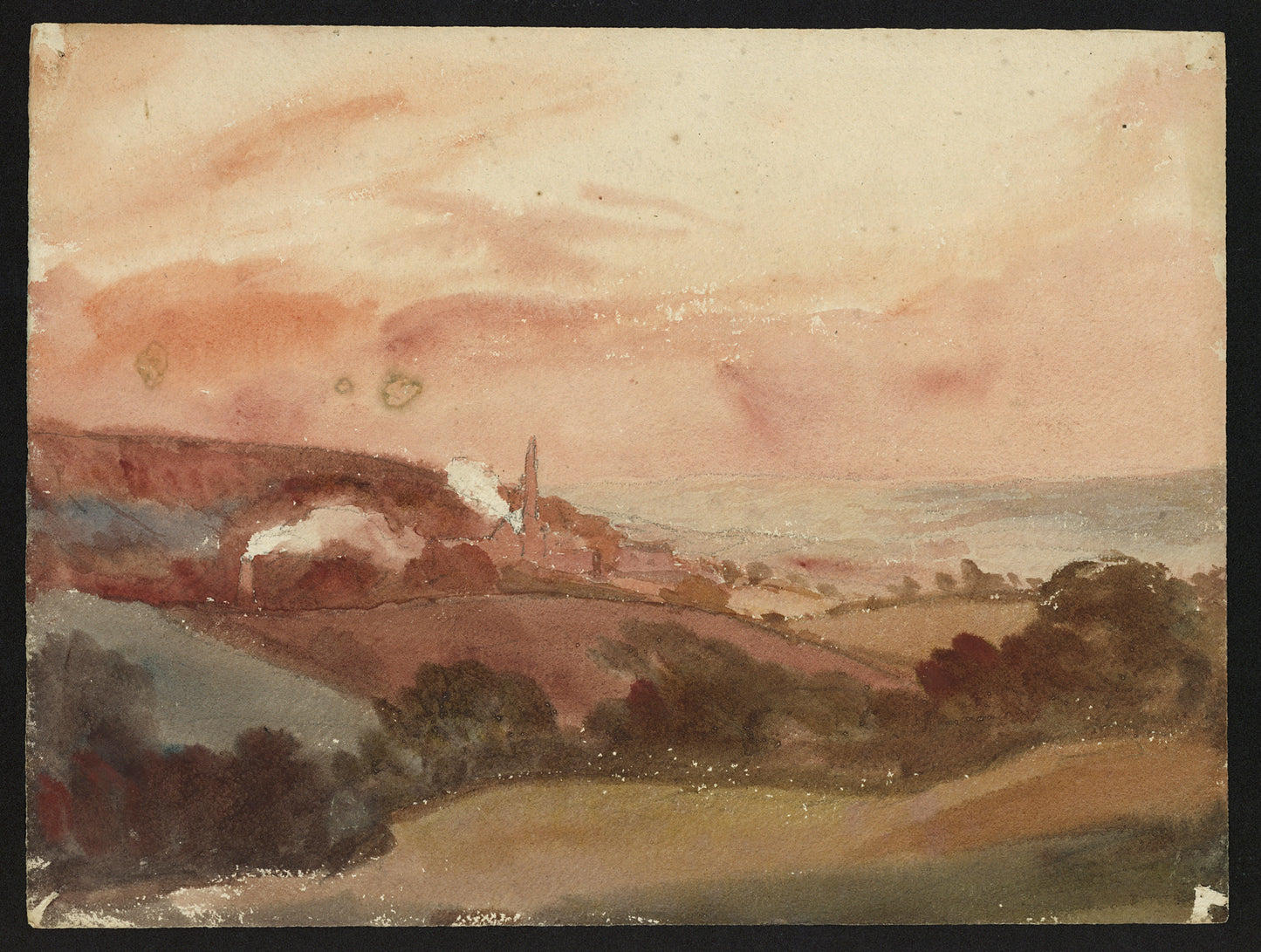 John Louis Petit (1801-1868) Watercolour Painting - Bumblekyte, Staffordshire 19th Century