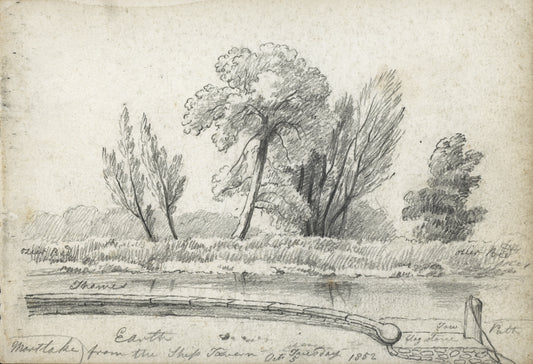 William Hubbard (1804-1870) Pencil Drawing - Mortlake The Ship Tavern, London 1852