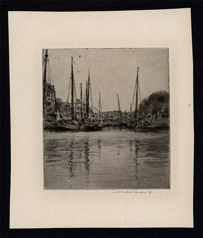 Mortimer Luddington Menpes - Pencil Signed Etching - Morning, Amsterdam - Netherlands