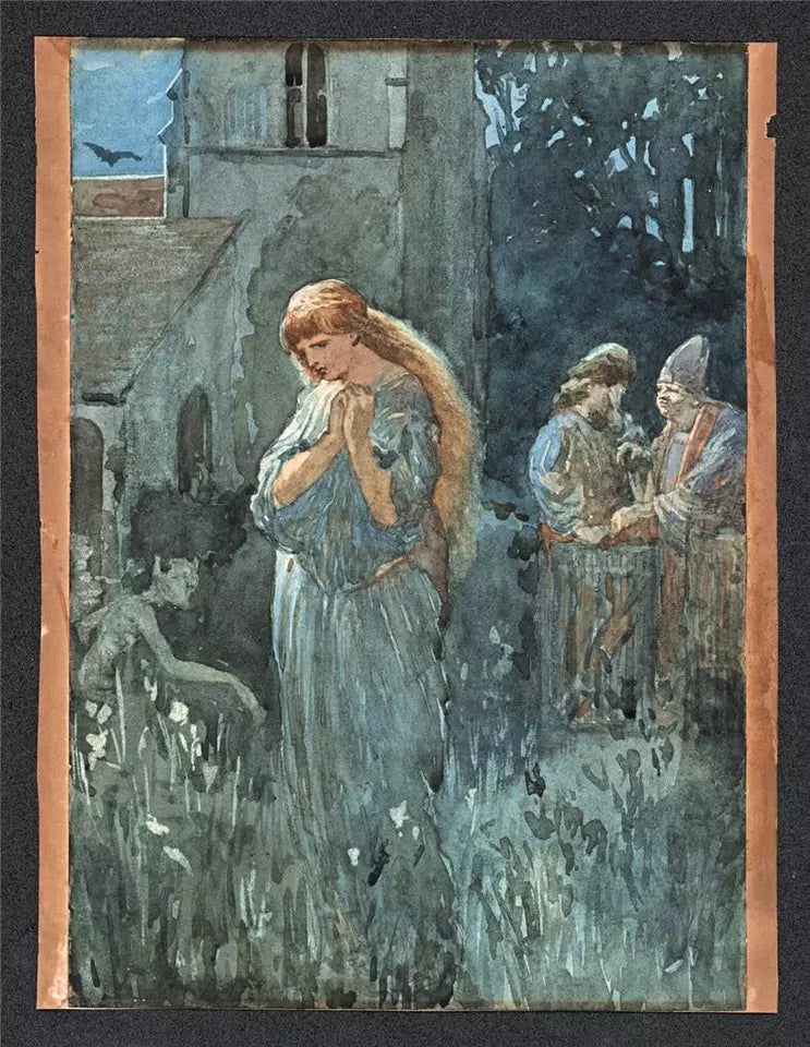 The Wild Swans Hans Andersen - Watercolour Painting - Pre-Raphaelite Style