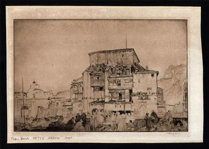 Sir William Russell Flint (1880-1969) - Signed Etching - A Dwelling in Aragon