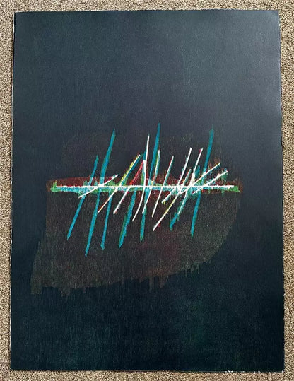 Robyn Denny (1930-2014) - Pencil Signed Woodblock - Blue Line - 1991 - 19/20