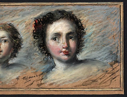 Thomas O'Donnell (1944-2020) - Oil Pastel Painting - Two Cherubs Portrait