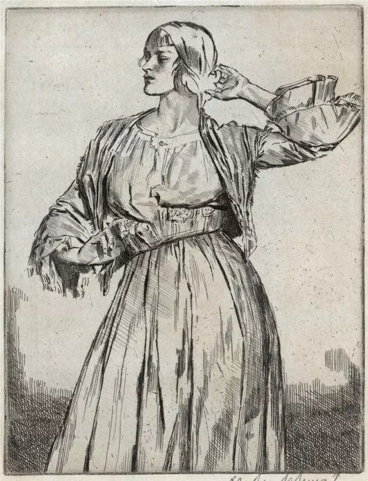 Gerald Brockhurst (1890-1978) Pencil Signed Etching - Study For A Decoration