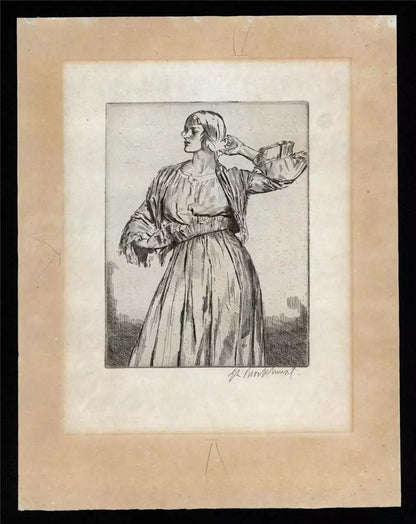 Gerald Brockhurst (1890-1978) Pencil Signed Etching - Study For A Decoration